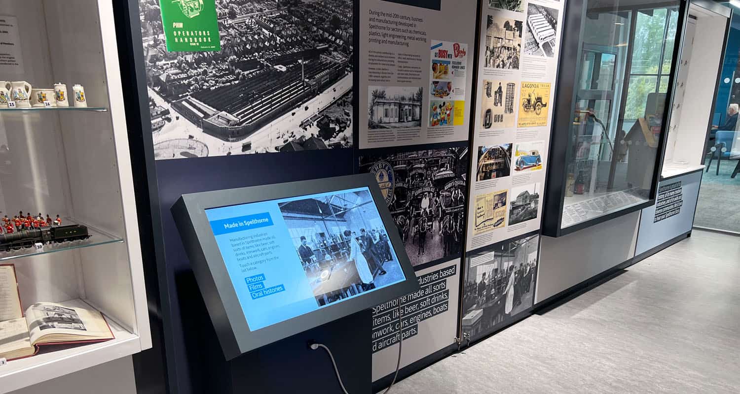 32 Inch Touchscreen with Lightbox 3 Collections at Spelthorne Museum