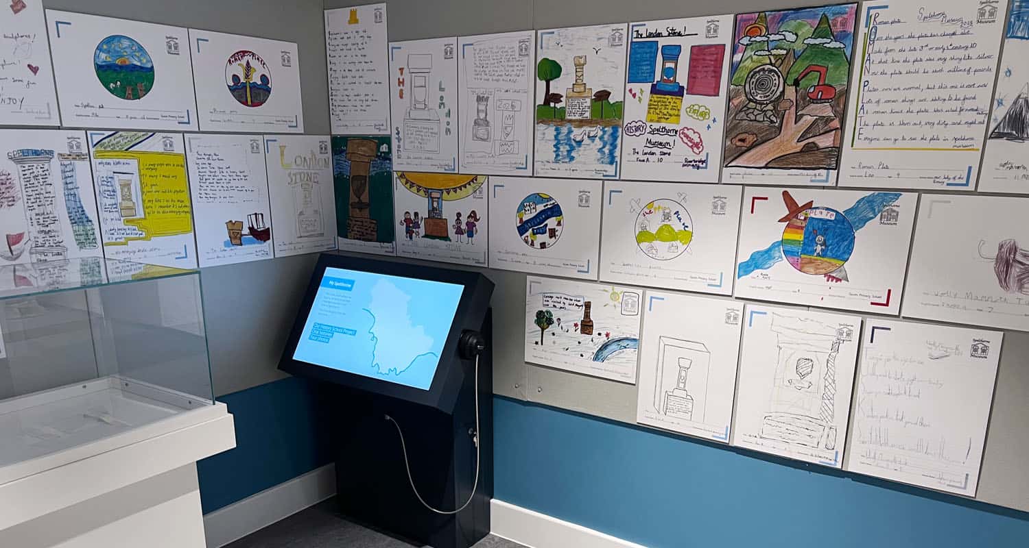 32 Inch Touchscreen with Single Cup Headphone and Lightbox 3 at Spelthorne Museum