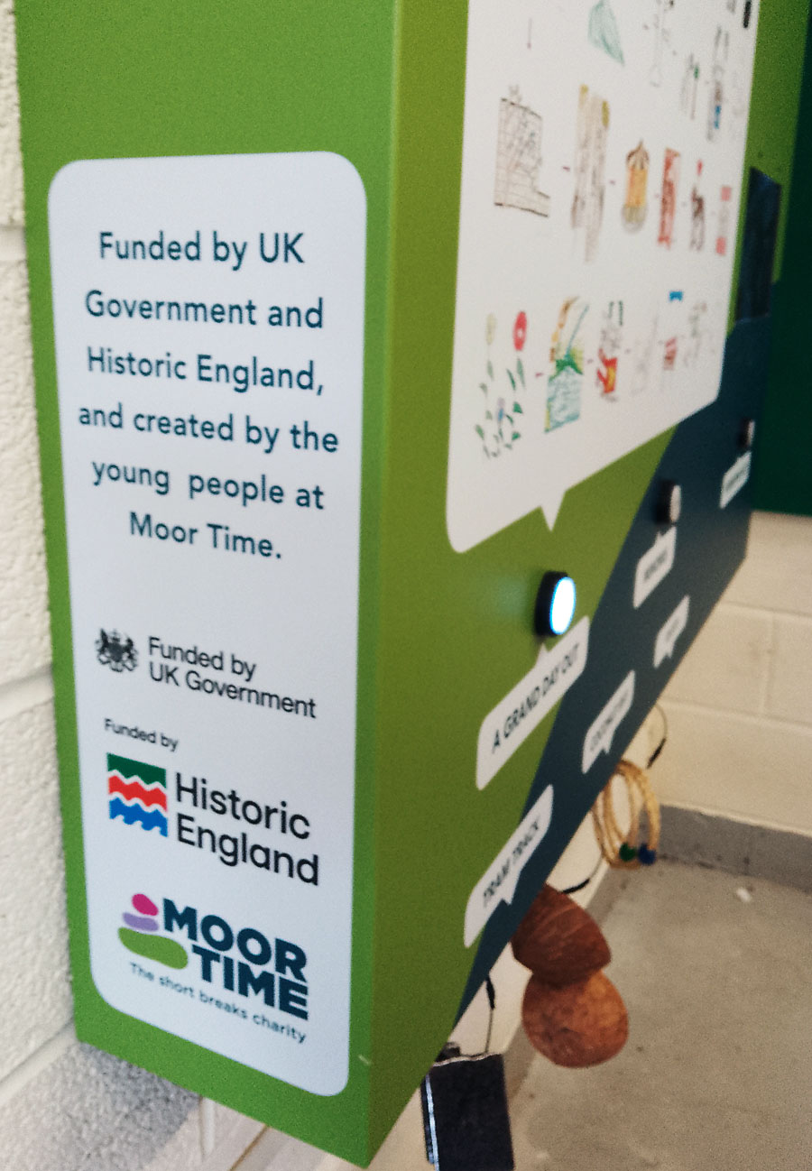 Side of Bespoke Multi-Sensory Board at Shipley Glen Tramway
