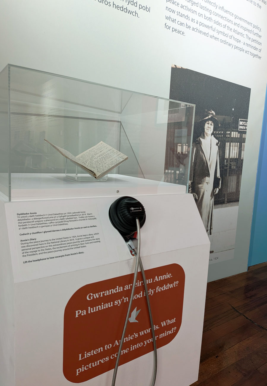 Single Cup Headphone installed at National Library of Wales (portrait)