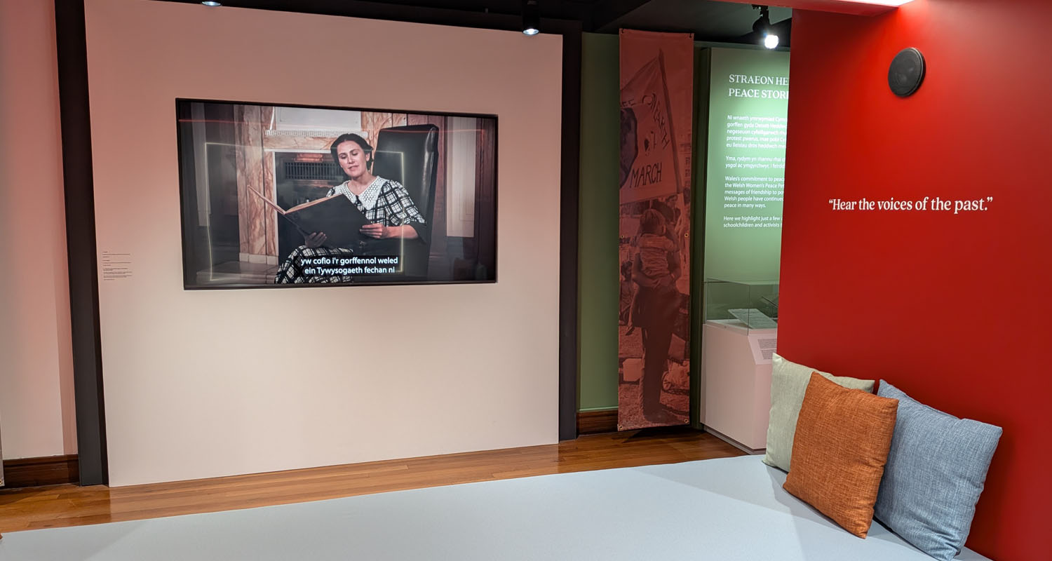 Through Panel Speaker and a screen powered by a VideoClip 4K at National Library of Wales
