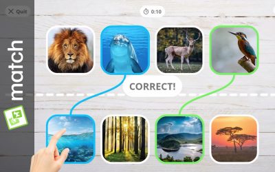 How do I create an educational ‘match the items’ game for visitors?