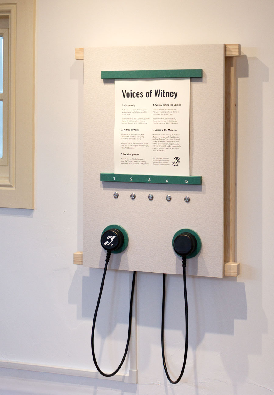 Standard and Hearing Loop Heavy Duty Handsets as part of listening post at Witney and District Museum - Portrait - Sam Brown